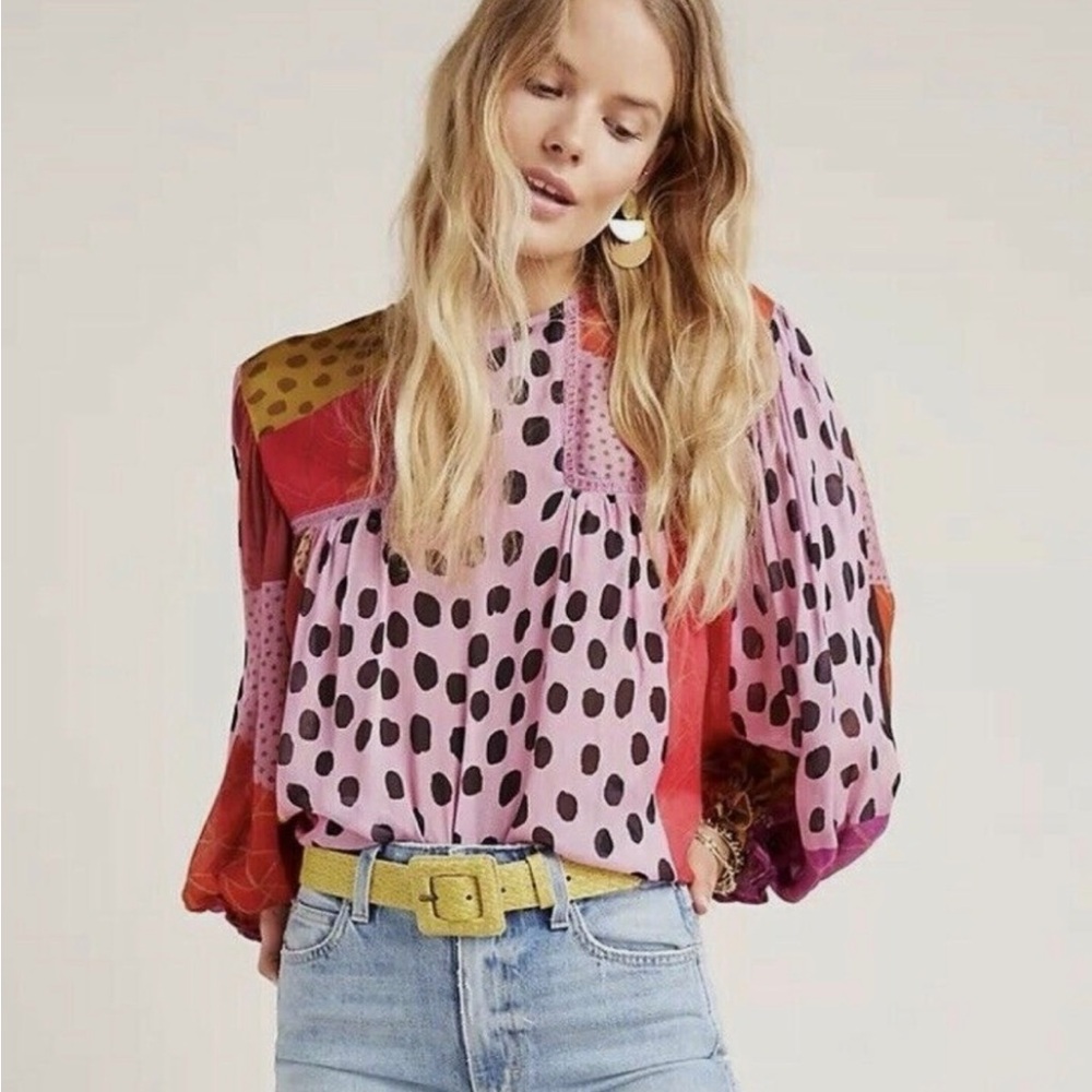 Anthropologie bl^nk London Miranda Peasant Blouse